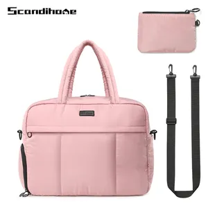 Borse da imballaggio per organizer da viaggio rosa in poliestere personalizzato all'ingrosso borsa da donna delicata riutilizzabile con Laptop e scarpe