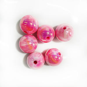 ลูกปัดอะคริลิคทรงหมากฝรั่งทรงกลมลูกปัดแวววาวสำหรับแม่บ้านทำปากกาสร้อยคอสำหรับเด็กพวงกุญแจพลาสติกอุปกรณ์ DIY ขายส่ง - Product Image 6