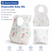Bavoirs jetables imperméables avec grande poche de récupération des aliments, emballés individuellement, portables, pour bébés, personnalisation du logo disponible