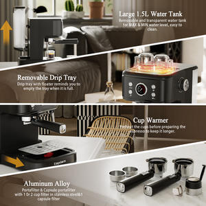 Empstorm Family 04E Black Barista 20bar Machine a <span class=keywords><strong>Cafe</strong></span> Espresso 3 en 1 Función Cápsulas Máquina de café <span class=keywords><strong>con</strong></span> sistema de preparación - Product Image 2