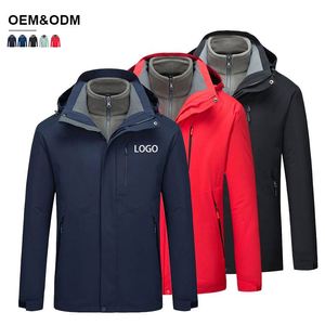 Wholesale Customized Men's Winter <b>Jacket</b> with Zipper and <b>Fleece</b> Hooded Outdoor Leisure Hiking Windproof <b>Jacket</b> Hat Detachable - Product Image 3