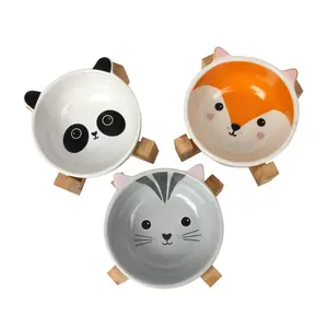 Fabrik Großhandel Keramik Pet Feeder Schalen Katze Hundefutter Schüssel mit Ständer