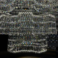 Grand lustre en cristal de luxe moderne pour banquet dans le hall de l'hôtel personnalisé