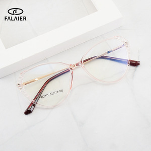 Montures de lunettes de vue œil de chat Falai TR87111 53-18-140 Protection anti-lumière bleue Monture complète Transparente Unisexe - Product Image 1