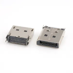 후크가있는 1.6MM PCB용 니켈 도금 딥 타입 DP 20 핀 수 커넥터 DP 수 커넥터