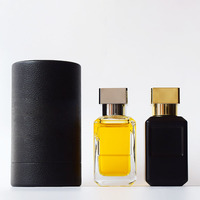 Flacon de parfum en verre rectangulaire vide avec étiquette, 30ml 50ml 100ml, flacon de parfum unique avec couvercle argenté, vente chaude