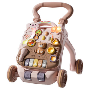 Déambulateur anti-basculement pour bébé avec centre d'activités, jouet pliable à pousser pour l'apprentissage de la marche des nouveau-nés aux tout-petits - Product Image 1