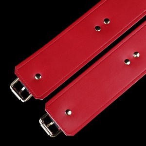 Hot Selling Padded <b>Locking</b> Wrist Restraints Sex Toy Soft Leather BDSM Wrist Cuffs with <b>Locking</b> Buckle for Adults - Product Image 5