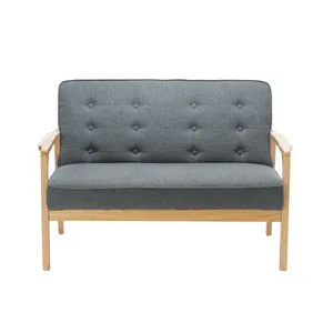 Carlford 现代新型软垫 3 座织物与客厅沙发的橡胶木