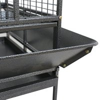 Cage à oiseaux en métal à toit ouvert avec accessoires de jeux, conception à roulettes, adaptée à plusieurs perroquets de petite à moyenne taille