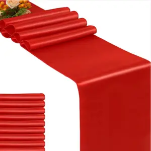 रेड सैटिन टेबल रनर 12x72 इंच आपकी पार्टी की होम टेबल सजावट के लिए