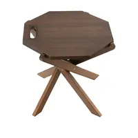 Mesa plegable portátil para exteriores, picnic, acampada, madera sólida, hexagonal, alta, barata, fabricación China