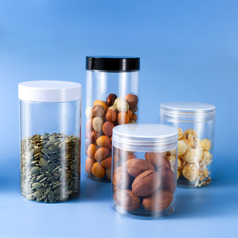 clear/transparent jar with aluminum cap
