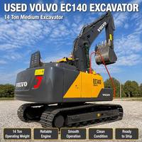 En stock, excavatrice sur chenilles VOLVO EC140 d'occasion avec moteur d'origine, 14 tonnes, excavatrice de construction moyenne, prix bas, bon état