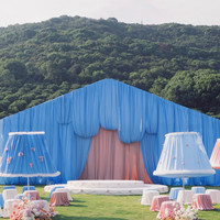 Rideau de fond de scène de mariage personnalisable, occultant, en polyester, style européen tendance, pour usage intérieur/extérieur, décorations de mariage