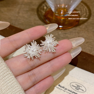 CMMZG153-D femmes haut de gamme feux d'artifice boucles d'oreilles vente chaude lumière luxe goujons Super étincelant Zircon pissenlit Niche mode - Product Image 4