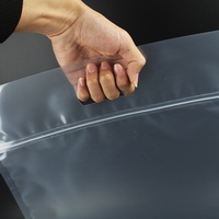 Grand sac d'emballage transparent en polyéthylène à fermeture éclair pour jouets d'enfants, pochette autoportante épaisse et transparente avec poignée découpée, sacs en plastique