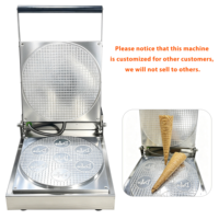 Machine à cornets de crème glacée à motifs personnalisés, plaques en aluminium, équipement pour cornets de gaufres croustillantes en sucre, pour usage commercial