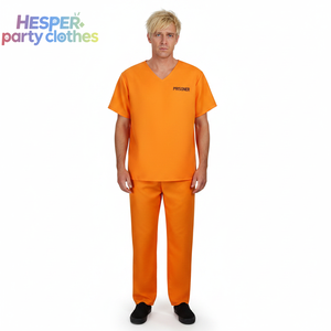 Disfraz de Prisionero Adulto HESPER para Halloween, Uniforme Naranja de Cosplay con Pantalones, para Actuaciones en Escenario y Fiestas de Disfraces - Product Image 1