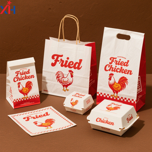 Kotak makanan cepat sekali pakai kustom kotak kertas cetak karton Burger ayam goreng Prancis anjing panas dan makanan - Product Image 1