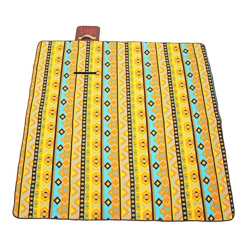 100% полиэстер, флисовое водонепроницаемое одеяло для пикника на открытом воздухе, сумка-тоут, Флисовое одеяло для пикника с ремешком, водонепроницаемое