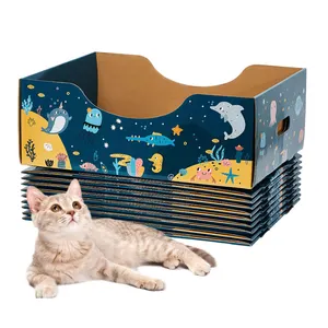 Printing methods and sizes can be customized disposable foldable cat litter box pet biodegradable paper