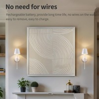Appliques murales modernes sans fil à LED 3 couleurs, à intensité variable, fonctionnant sur piles, avec télécommande, pour salon et couloir
