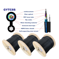 Antena GYTC8S Figura blindada Fig8 Cable de fibra óptica Banda de colores Vitta 4 8 12 24 48 96 Core G652D Ftth Cable de caída de fibra óptica
