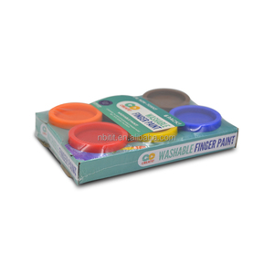 Juego de 6 pinturas lavables para dedos BASIC de 30 ml, seguras para la piel, pintura tempera brillante para niños, manualidades y juego sensorial - Product Image 4