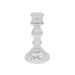 Porte-bougie en verre transparent 8x15,5 cm - Product Image 1