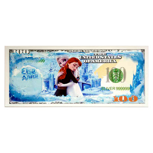 6 Billetes de Papel de Aluminio Plateado con Temática de Anime Americano de Blancanieves y los Siete Enanitos: Moneda Conmemorativa de la Princesa Elsa, Regalo Coleccionable - Product Image 6