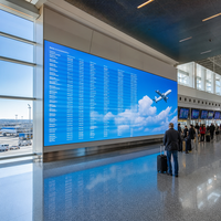 Écran LED couleur P3 intérieur haute luminosité pour affichage d'informations dans les aéroports et gares ferroviaires