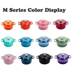 Bright Houseware La mejor olla de cocina, Horno Holandés de hierro fundido multicolor personalizado, cazuela de hierro fundido esmaltada serie M con tapa - Product Image 2
