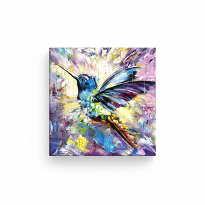 Lienzo Impreso: Elegante Colibrí Floral en Colores Vibrantes, Lienzo Enrollado - Product Image 2