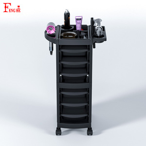 Nuovo Carrello Professionale in Plastica Nera per Parrucchieri con 6 Cassetti per Salone e Barbiere - Product Image 4