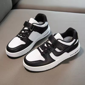 최고의 보드 PU 가죽 통기성 경량 어린이용 검정색 학교 신발 큰 아이들을 위한 봄 후크 앤 루프 클로저 유니섹스 - Product Image 6