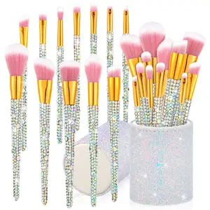 12 Stuks Strass Make-Up Borstels Set Kristal Mengen Vloeibare Foundation Poeder Concealer Oogschaduwen Make-Up Tool Schoonheid