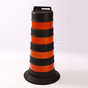 Tambor de Tráfico para Protección, Bloqueador de Carreteras, Ahorra Espacio de Almacenamiento, Apilable, Reflectante, 100 cm, Barril de Seguridad Vial de PE - Product Image 2