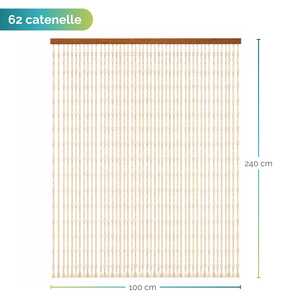 Mosquitera Tejida de Cuerda 120x240cm Beige con Cadenas para Puertas y Ventanas - Product Image 2