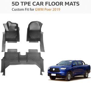 Custom Fit 5D TPE Eco-friendly 3.5mm Thick 3-Piece Floor Mats for GWM Poer LHD 2019 Waterproof All Weather <b>Car</b> Liners - Product Image 1