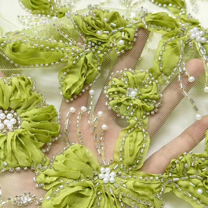 Tissu en tulle écologique personnalisé avec broderie de perles lourdes pour vêtements, sacs et chaussures – Approvisionnement direct usine - Product Image 1