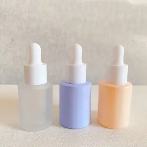 LZ Pack Stock 15ml Frosted Blue Nude Glass Dropper Bottle Private Label Diffuser Essential Oil Bottle