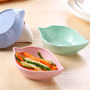 Nouvelles coupelles à sauce écologiques en gros, en <span class=keywords><strong>forme</strong></span> de feuilles, de fleurs et de cœurs, en paille de blé, petites coupelles et assiettes de service en plastique - Product Image 6