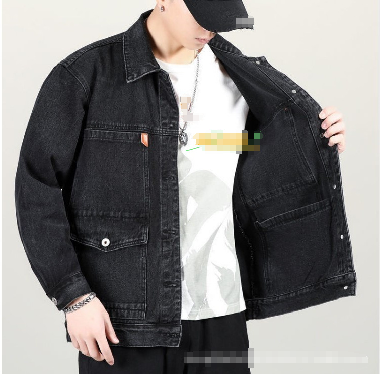Blouson en denim noir