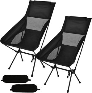 Chaise <span class=keywords><strong>de</strong></span> camping pliable d'extérieur portable, capacité <span class=keywords><strong>de</strong></span> charge <span class=keywords><strong>de</strong></span> 130 kg, dossier, pêche, croquis, plage, chaise <span class=keywords><strong>de</strong></span> lune - Product Image 1