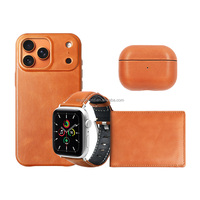 Étui de téléphone en cuir magnétique de luxe Orange pour accessoire mobile à trou de précision iPhone 17 Plus