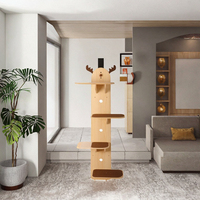 Maison en bois moderne à plusieurs étages de vente chaude pour la structure d'escalade d'arbre de Style classique de chats avec l'emballage de carton