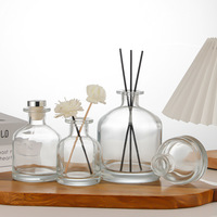 Bouteilles diffuseurs d'arômes circulaires en verre sodocalcique à large cloche pour huiles essentielles, vente en gros