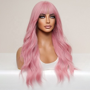 <span class=keywords><strong>Perruque</strong></span> synthétique en fibre haute température, ondulations aquatiques marron moka, frange droite, densité 150 %, pour usage quotidien, fêtes et cosplay pour femmes - Product Image 4