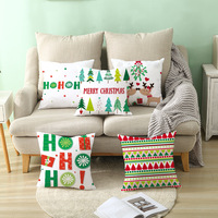 Housses de coussin de Noël 2026, housses de coussin en suède imprimées de lettres de dessins animés, housses de coussin décoratives pour la maison pour les fêtes
